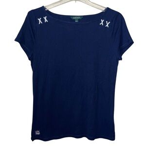 Lauren Ralph Lauren Shirt Women’s Nautical White Rope X’s on the Shoulders Large